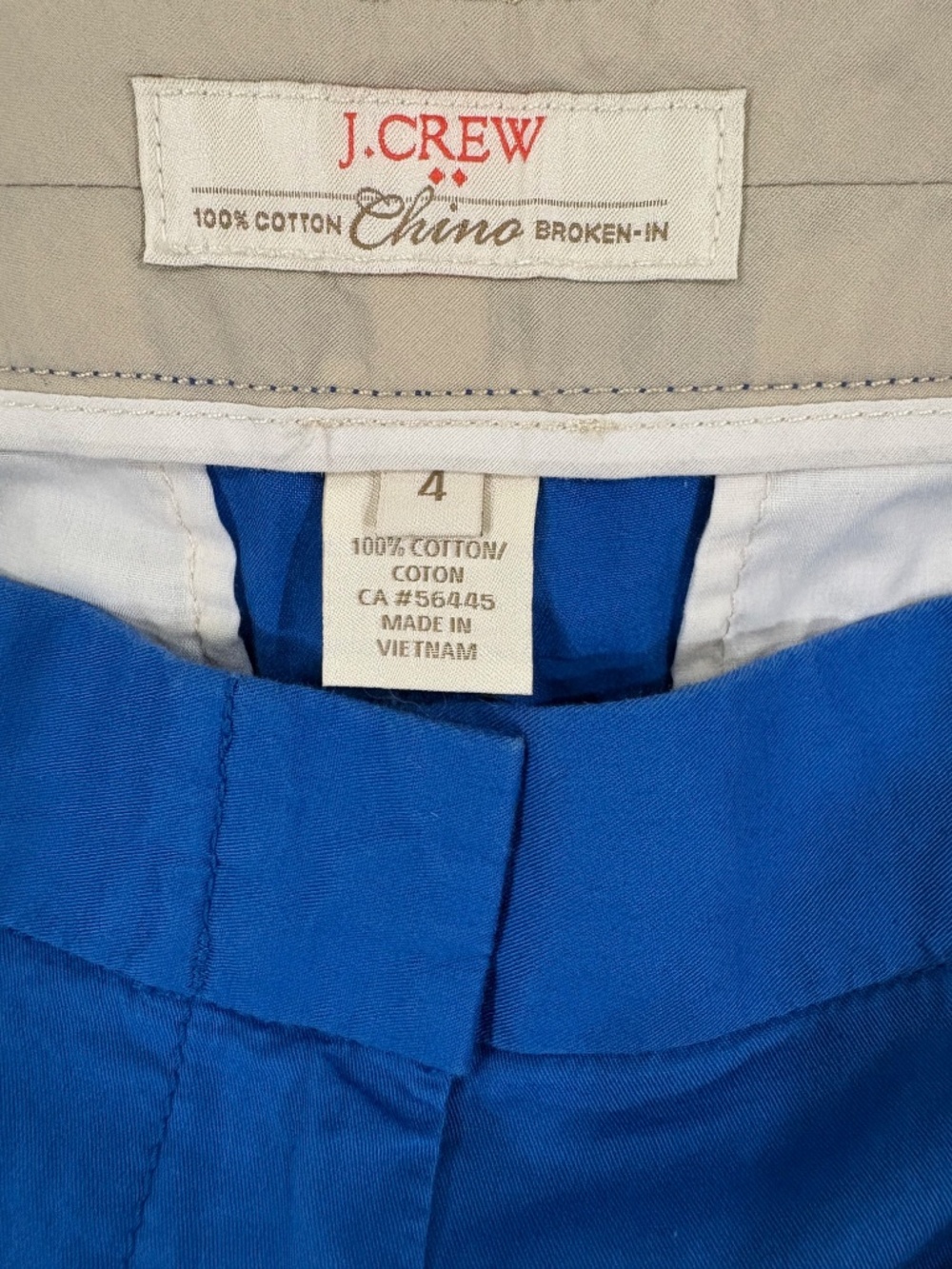 J. Crew Broken-In Chino Shorts, Women’s Size 4, Cobalt Blue, Cotton - Picture 3 of 4